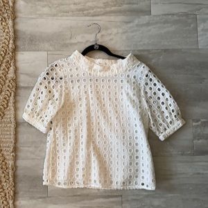 Super Cute White Eyelet Blouse